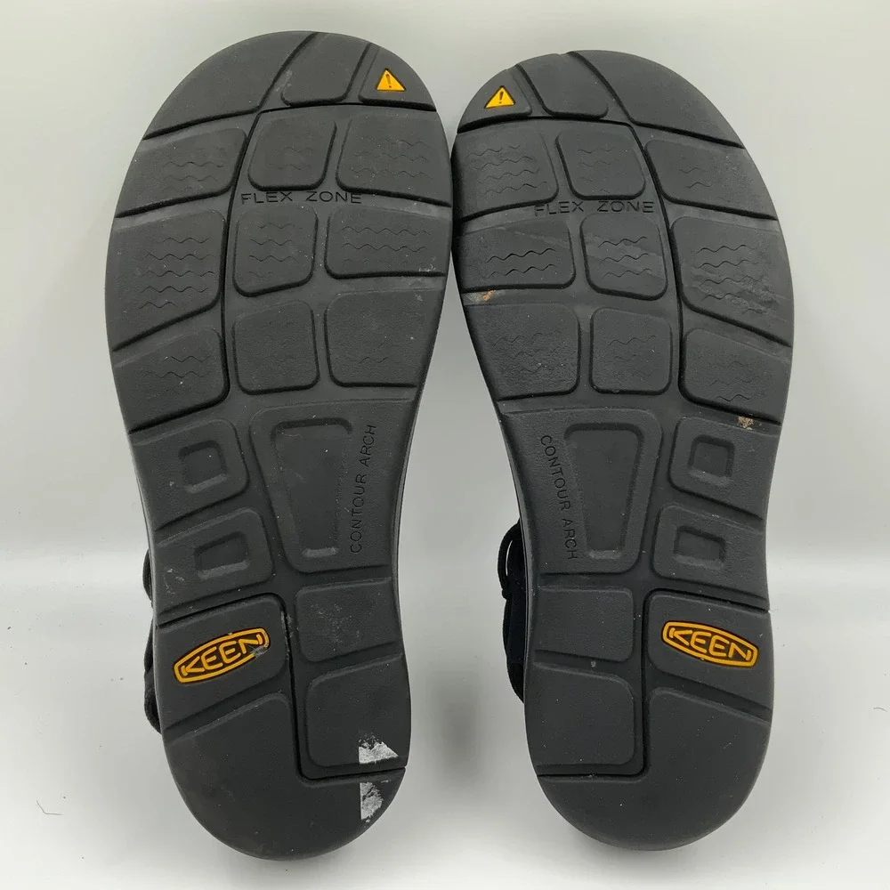 KEEN Uneek Mens Sandals Black Braided Cord Outdoor Water Shoes 1014097 Size 11